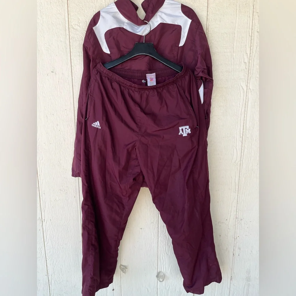 adidas Texas A&M Maroon and White Performance Jacket and Pants Set